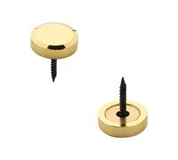 MroMax - Juego de 2 tapas decorativas para tornillos de espejo, 22 mm, acabado pulido, acero inoxidable, color dorado