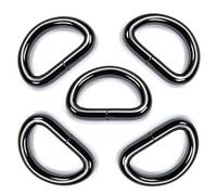 MroMax - Juego de 5 anillas en D de 13 mm, semicirculares, color negro para bolsas de hardware, cinturones y accesorios de bricolaje