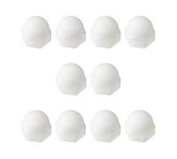 MroMax M10 - Tapones para tuercas de nailon con rosca interior, 10 unidades, color blanco