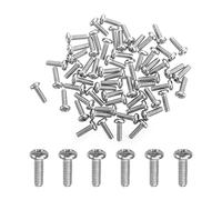 MroMax M2 x 6 mm tornillos de máquina Pan Phillips cabeza cruz tornillo 304 acero inoxidable sujetadores pernos plata gris 60 piezas