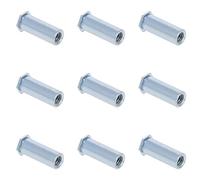 MroMax M3 x 0,5 mm, cabeza hexagonal de acero al carbono, agujero ciego, autoclave, tuercas de separación, tono plateado 100 unidades