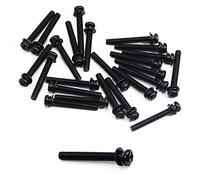 MroMax M4 x 30 mm Acero al Carbono Phillips Pan Head Tornillos de máquina de pernos combinados con arandela de resorte y arandelas lisas, 25 piezas