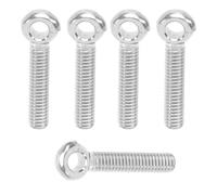 MroMax M6 x 30 mm, tornillo de ojo de elevación para maquinaria de acero inoxidable 304, rosca métrica, 5 unidades