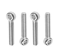 MroMax M6 x 35 mm, tornillo de ojo de elevación para maquinaria de acero inoxidable 304, 4 piezas