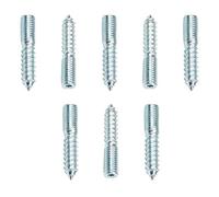 MroMax M6 x 60 mm Tornillo de clavija doble extremo tornillo chapado en zinc, tornillo de varilla de rosca autoroscante 8 piezas