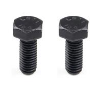 MroMax M8 Perno hexagonal de mano izquierda M8-1.25 x 50 mm Tornillos de cabeza hexagonal de acero al carbono totalmente roscados tornillos hexagonales métricos negros 2 piezas