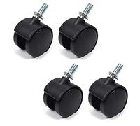 MroMax M8 - Rueda giratoria con vástago roscado, 3,8 cm de diámetro, doble rueda, 360 grados