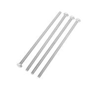 MroMax M8 x 16 mm Tornillos Tirafondos Hexagonales de Rosca de Acero Inoxidable Totalmente Roscado, Cierre Métrico, Tono Plateado, 4 Piezas