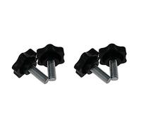 MroMax Mango de sujeción Gripandles Perillas de tornillo con estrella M10 × 25 mm rosca macho 4 piezas