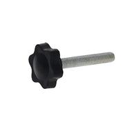 MroMax Mango de sujeción Gripandles Perillas de tornillo con estrella M6 × 30 mm rosca macho 4 piezas