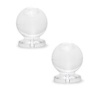 MroMax Mini perilla redonda de acrílico de 16 mm de diámetro, tamaño pequeño, transparente, brillante, bonita decoración para joyero, caja de regalo y caja de maquillaje, 2 unidades