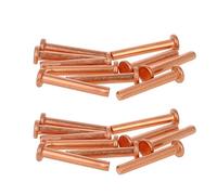 MroMax Pernos de cabeza plana de cobre de 3 mm de largo y 20 mm de diámetro, remaches de sujeción de remaches de cobre tono 50 unidades