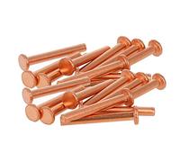 MroMax Pernos de cabeza plana de cobre de 4 mm de largo y 30 mm de diámetro, remaches de fijación de remaches de cobre de tono de 50 unidades
