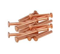 MroMax Pernos de cabeza plana de cobre de 5 mm de largo y 40 mm de diámetro, remaches de latón macizo, 20 unidades