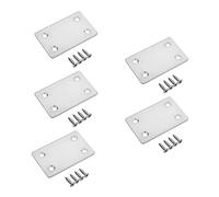 MroMax Placa de reparación de 2.36 pulgadas de acero inoxidable plana recta soportes de reparación de placas de unión de reparación conector de soporte de fijación con tornillos, placa plana plateada