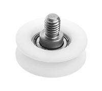 MroMax Polea de rodamiento de 7 x 27 x 9 mm, 5 unidades de rodillo tensor de rodamiento de polea deslizante para transportador de ruedas, color blanco