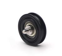 MroMax Polea de rodamiento de 8 x 40 x 10 mm, 1 unidad de rodillo tensor de rodamiento de polea deslizante rueda transportadora negra