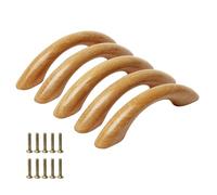 MroMax Pomos de madera, distancia entre agujeros de 64 mm, longitud de 91 mm, tiradores para gabinetes, muebles de cocina, cómodas, cajones, armarios, 5 unidades