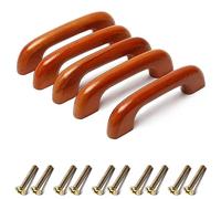 MroMax Pomos de madera, distancia entre agujeros de 64 mm, longitud de 95 mm, tiradores para gabinetes, muebles de cocina, cajones y armarios, 5 unidades