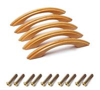 MroMax Pomos de madera, distancia entre orificios 96 mm, longitud 125 mm, manijas para armarios, muebles de cocina, cajones, armarios, 5 piezas