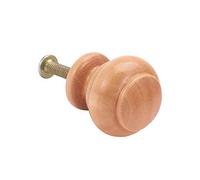 MroMax - Pomos de madera redondos huecos, 25 unidades de 25 mm de diámetro para muebles de cocina, tiradores para aparador, armario de cajón, madera