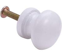 MroMax Pomos redondos de madera, 24 mm de diámetro, tiradores de cocina para cajones de cómodas, armarios, color blanco, 25 unidades