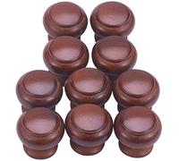 MroMax Pomos redondos de madera, 25 mm de diámetro, tiradores de cocina para cajones de cómodas, armarios, color rojo oscuro, 10 unidades