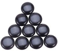 MroMax - Pomos redondos de madera, 33 mm de diámetro para muebles de cocina, tiradores para aparador de cajón, 10 unidades, color negro