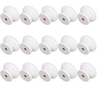 MroMax Pomos redondos de madera, 35 mm de diámetro, tiradores de cocina, tiradores para aparador, cajón, armario, color blanco, 15 unidades