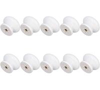 MroMax Pomos redondos de madera, 35 mm de diámetro, tiradores de cocina, tiradores para aparador, cajón, armario, color blanco, 10 unidades