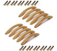 MroMax Pomos Tiradores de Madera, Distancia de Agujero 96mm, Longitud 125mm, Tiradores y Pomos para Muebles de Cocina, Cómoda, Cajón, Armario, 10 Piezas