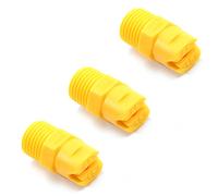 MroMax Punta de pulverización plana para ventilador, boquilla de polipropileno de rosca macho 1/4BSPT, amarillo, 3 piezas (diámetro del orificio de 2,4 mm)
