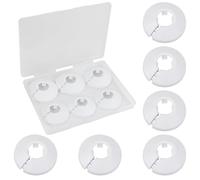 MroMax Se adapta a cubierta de tubo de plástico blanco de polipropileno de 1,27 cm, 6 piezas de brida para decoración de tuberías de agua, tapa a presión para válvula de cocina, tuberías de entrada de