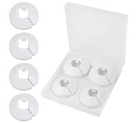 MroMax Se adapta a cubierta de tubo de plástico blanco de polipropileno de 3/4 pulgadas, 20 mm, 4 piezas de brida de decoración de tubería de agua, tapa a presión para válvula de cocina, tuberías de