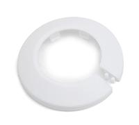 MroMax Se adapta a cubierta de tubo de plástico blanco de polipropileno de 43 mm, 1 brida de 43 mm, escudo de decoración de radiador, tapa a presión para drenaje de fregadero y tuberías de ventilación