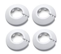 MroMax Se adapta a la brida de 2,5 cm de diámetro exterior cubierta de tubería de agua decoración cubierta de tubería blanca radiador PP plástico 25 mm escudo de armas cuello para la decoración de