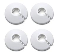 MroMax Se adapta a la cubierta de brida de tubo de 0.4 pulgadas de diámetro exterior, placa de escudo de radiador de plástico PP de 12 mm, collar para decoración de tubos de pared, 4 unidades (blanco)