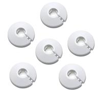 MroMax Se adapta a la cubierta de brida de tubo de 0.4 pulgadas de diámetro exterior, placa de escudo de radiador de plástico PP de 12 mm, collar para decoración de tubos de pared, 6 unidades (blanco)