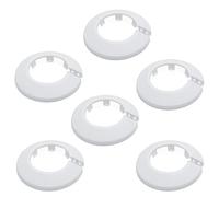 MroMax Se adapta a la cubierta de tubo de plástico blanco de polipropileno de 1.3 pulgadas, 6 piezas de brida de 34 mm, cubierta de decoración de tubería de agua, tapa a presión para válvula de cocina