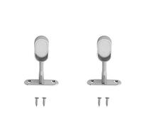 MroMax Soporte de barra de armario ovalado de 0.63 x 1.2 pulgadas (ancho x largo), soporte de montaje medio de aleación de zinc con tornillos de instalación, superficie galvanizada, soporte de brida