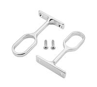 MroMax Soporte ovalado para barra de armario de 0.63 x 1.2 pulgadas (ancho x largo), soporte de montaje medio de aleación de zinc con tornillos de instalación, soporte de brida de armario de