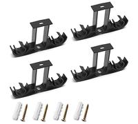 MroMax - Soporte para barra de cortina de aleación de aluminio, doble soporte, soporte para barra de cortina de 20 a 24 mm, 92 x 140 x 19 mm, 4 unidades, color negro