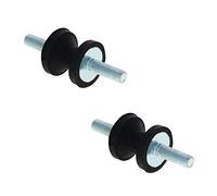 MroMax Soportes de goma de doble cara de 20 x 20 mm, aisladores de vibración, amortiguador con pernos M6 x 18 mm, 2 unidades