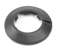 MroMax Tapa de tubo de plástico PP negro de 1.57" (40mm), 1 pieza con brida para decoración de radiador de tubo de agua, tapa de escutión Snap-On para tuberías de drenaje y ventilación del fregadero