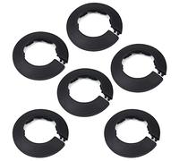 MroMax Tapa de tubo de plástico PP negro de 1.66", 43 mm, 6 piezas, brida para decoración de radiador, tapa de rosca para escurridor y tubos de ventilación, para ocultar huecos y actualizar el aspecto