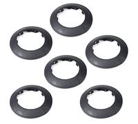 MroMax Tapa de tubo de plástico PP negro de 2.37" (63 mm), 6 piezas de brida de tubo de agua para radiador, escutión decorativo, tapa de enganche para tuberías de drenaje y ventilación de fregadero