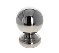 MroMax Tapa superior esférica de acero inoxidable 201 de 5 cm para pasamanos, escaleras y postes de valla, color plateado, 1 unidad