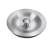 MroMax - Tapón de desagüe para fregadero de cocina, 90 mm de diámetro, cierre de goma, tapa de sellado de acero inoxidable para fregadero de cocina y eliminación de basura, color plateado