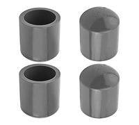 MroMax Tapón de tubo de PVC de 38 mm, adaptador de tapón de extremo de tubo de PVC de 1.5 pulgadas, color negro, 4 unidades