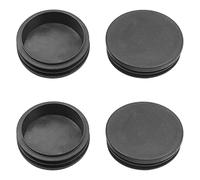 MroMax Tapón de Tubo Redondo de 60mm, 4 piezas Tapa Final de Conducto para Pasamanos Escalera Barandilla Tubo Negro